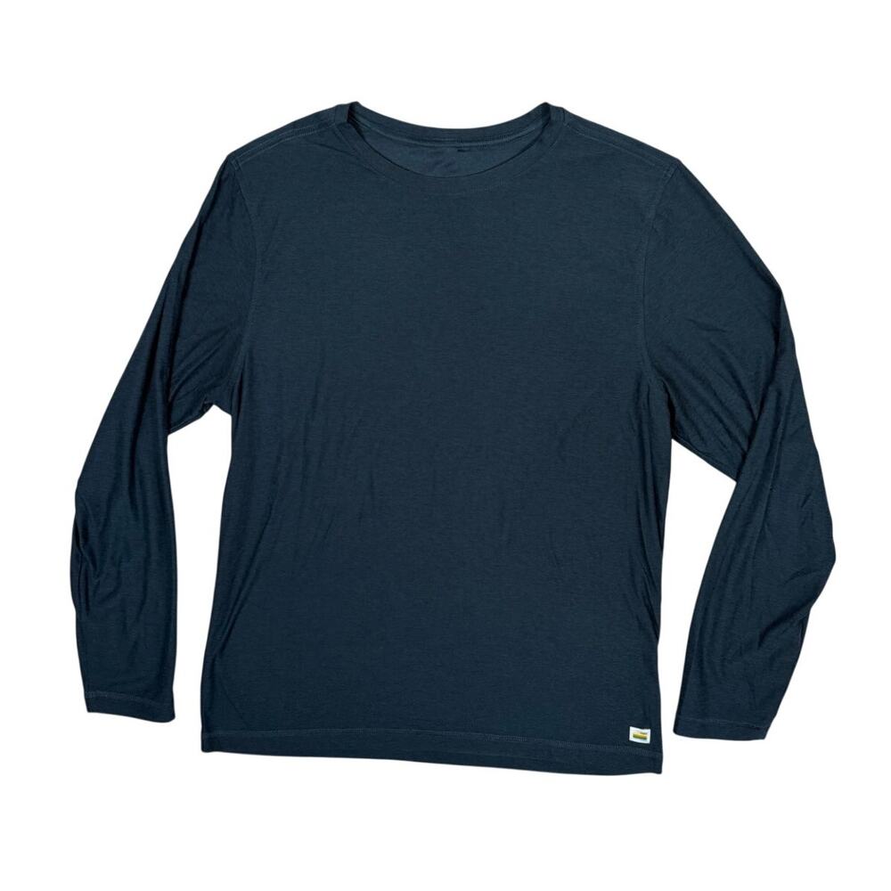 Vuori Mens Strato Long Sleeve Tech Tee Shirt Teal Blue Heather L